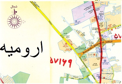 نقشه مناطق پستی ارومیه